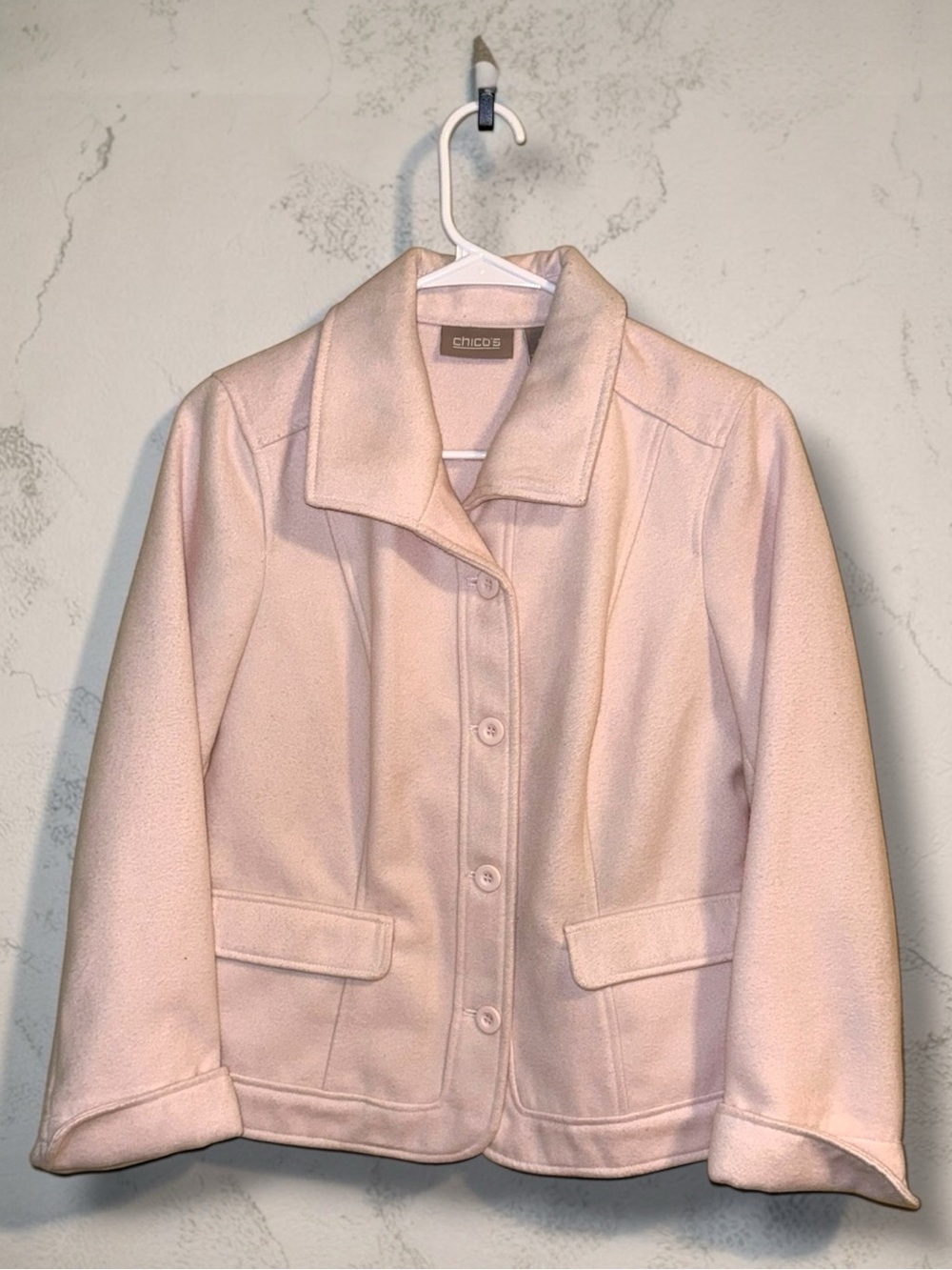 🌺Chico's Light Pink Button-Front Blazer Jacket